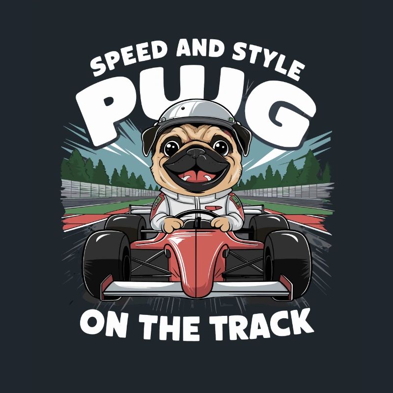 Mops Hundehalter Mops Rennfahrer Speed