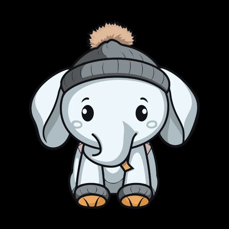 éléphant hiver bande dessinée mignon