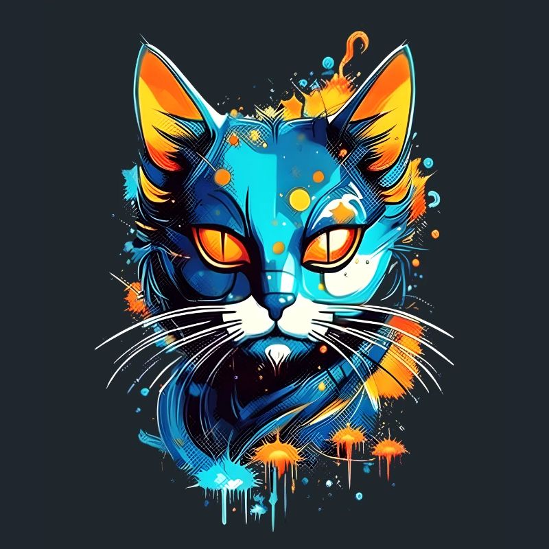 Chat de l’espace coloré