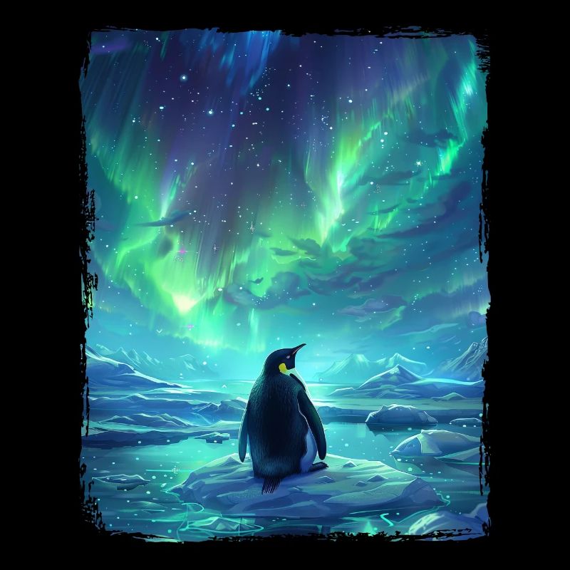Nordlichter Tier Aurora Borealis Pinguin