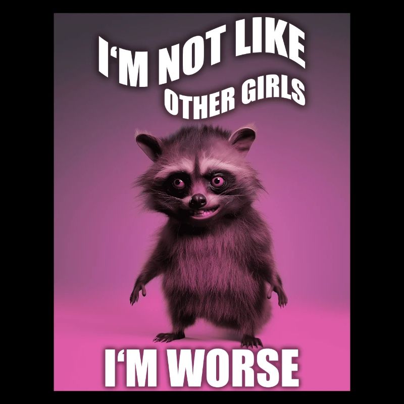 Je ne suis pas comme les autres filles drôle raton laveur Meme
