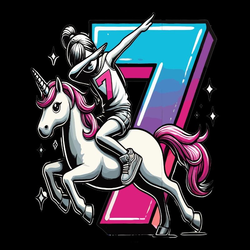 Geburtstag 7 Jahre Einhorn Dab