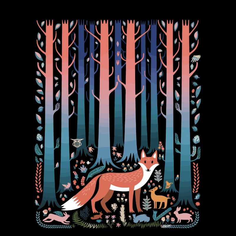 Renard de la forêt Conte de fées Cottagecore