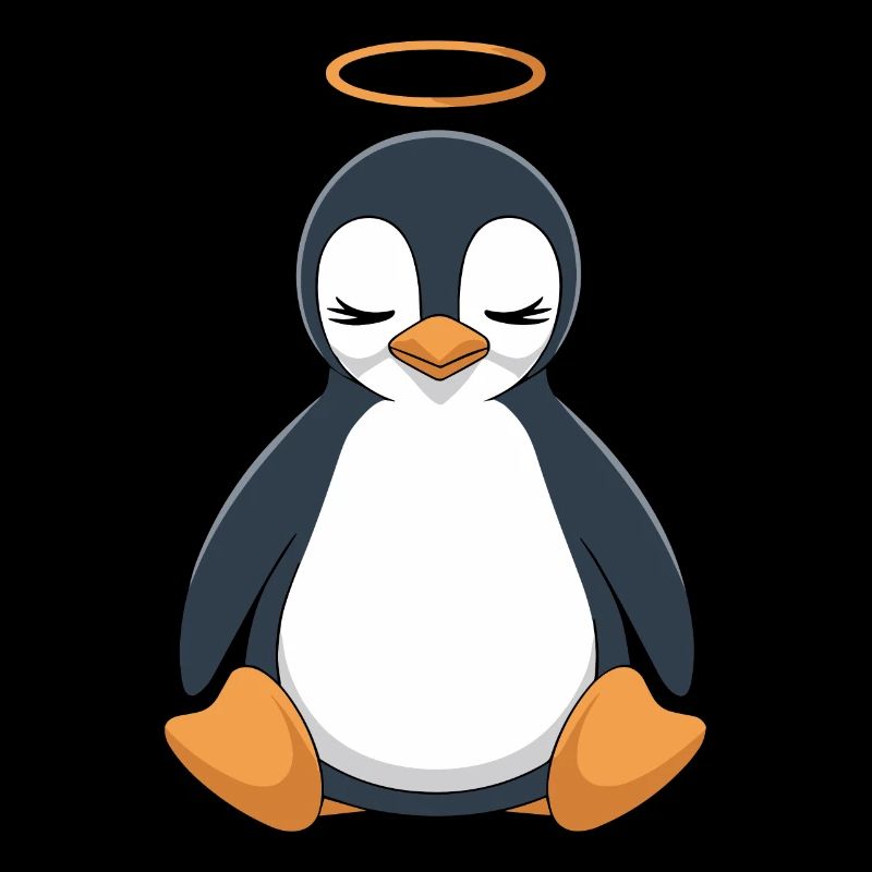 Pingouin mignon avec halo