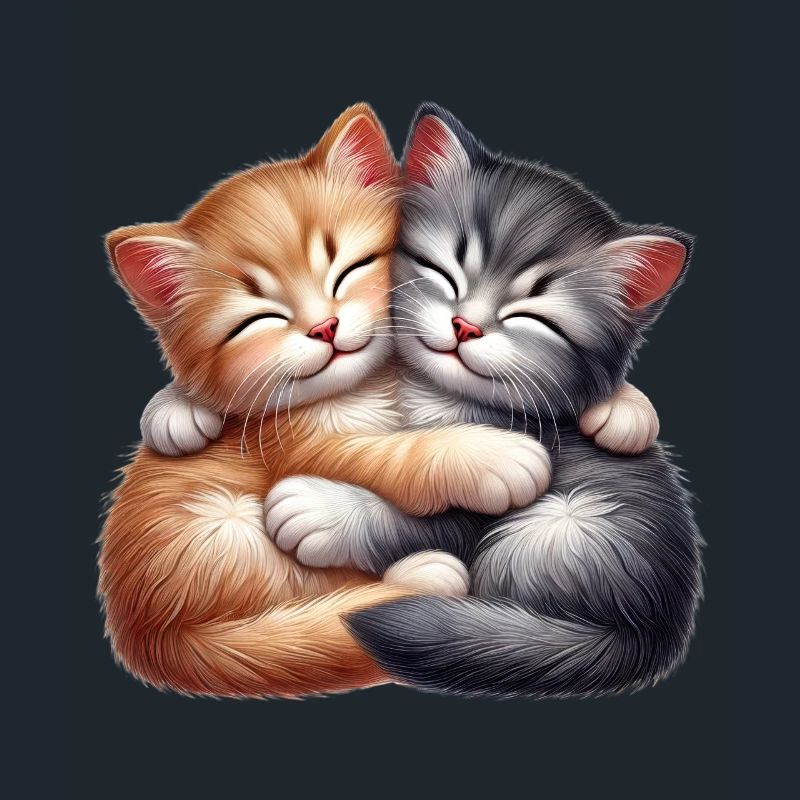 Deux chatons câlins dans une étreinte affectueuse