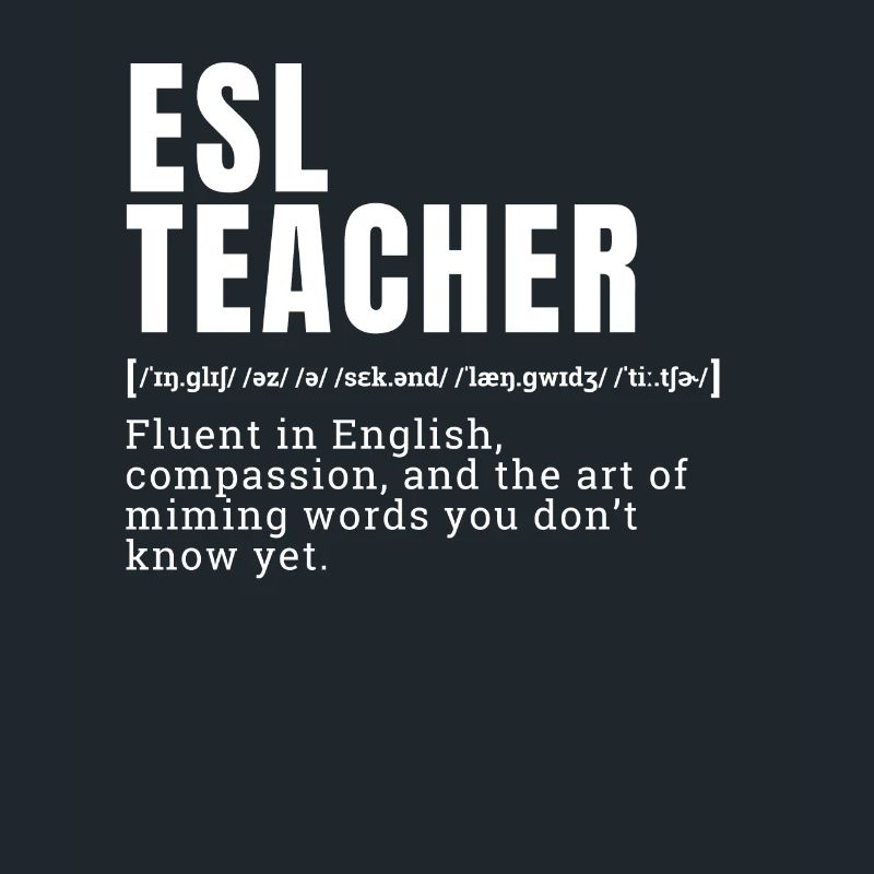 Drôle d’anglais comme professeur de langue seconde ESL ini