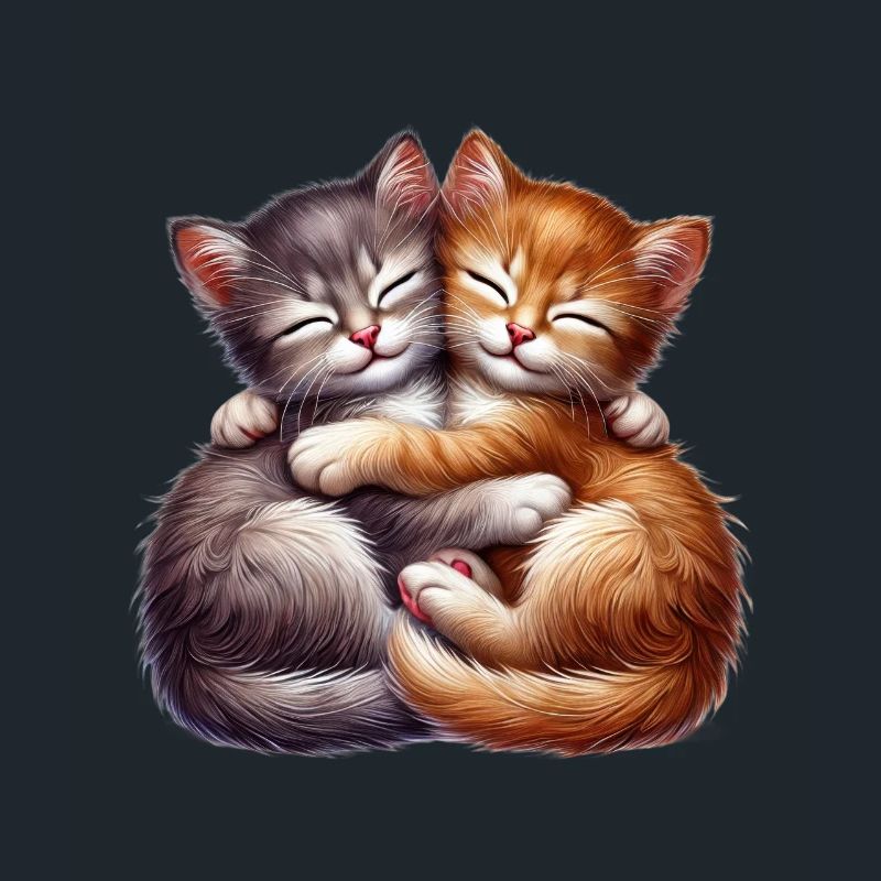 Deux chatons câlins dans une étreinte affectueuse