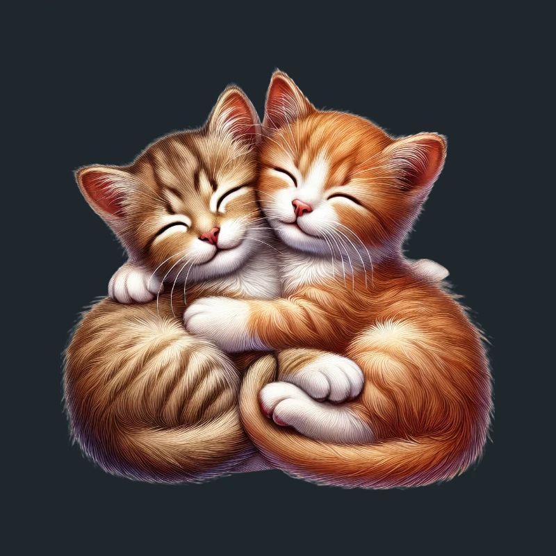 Deux chatons câlins dans une étreinte affectueuse