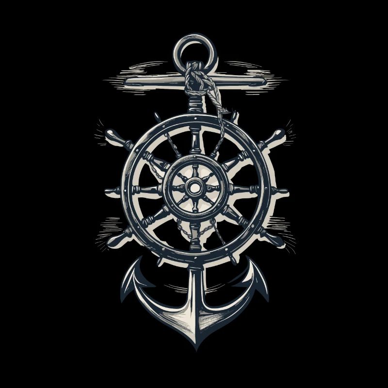 Symbole d’ancre de boussole maritime