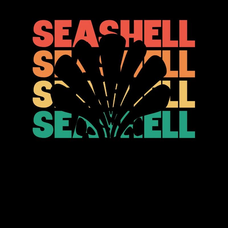 Retro Silhouette Shelling Bag Bivalvia Seashell