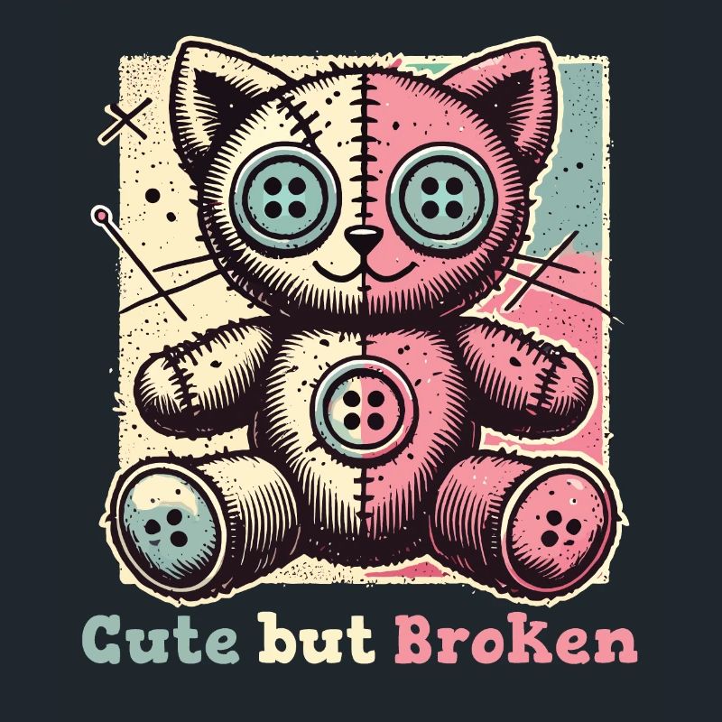 Mental Psychopath Cute But Broken Statement