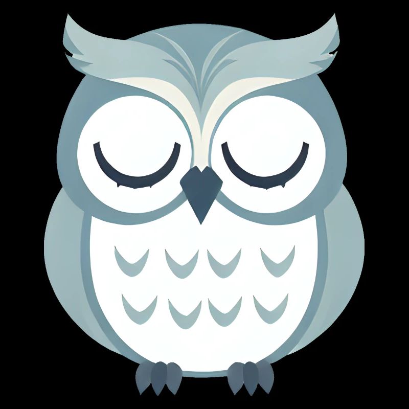 Verschlafene graue Eule sitzt auf Ast