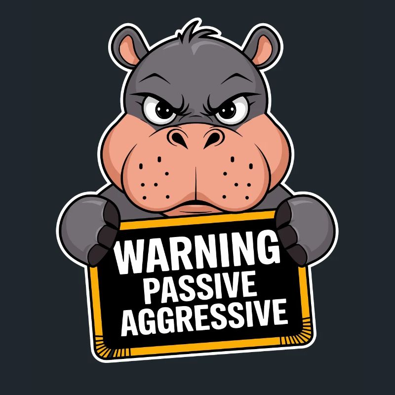 Warnung Passiv Aggressiv Nilpferd