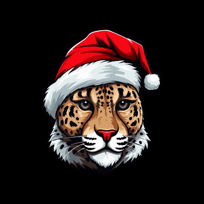 Portrait de Noël Tête de Guépard