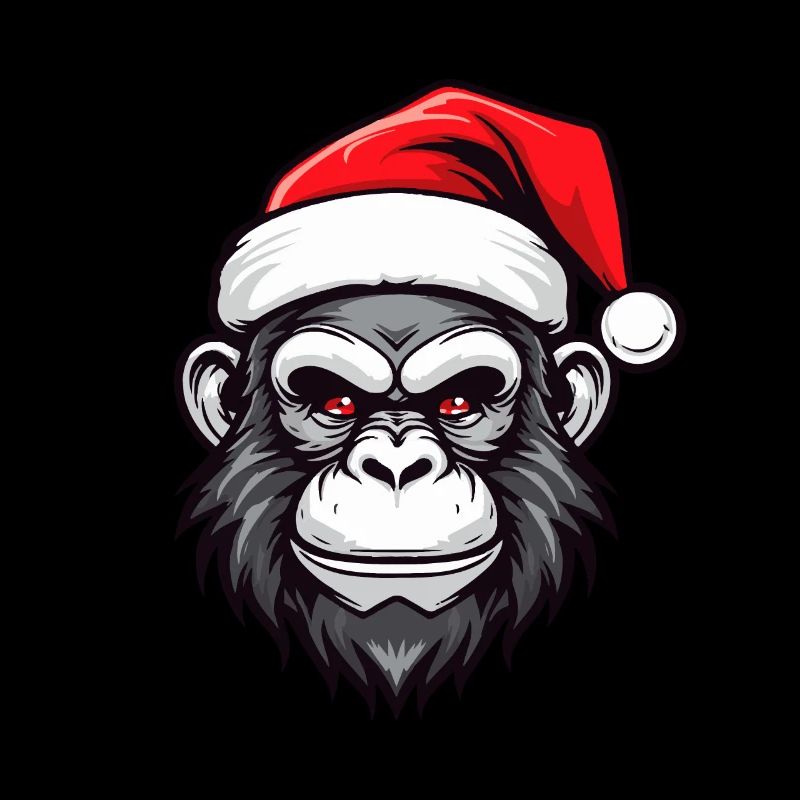 Monkey Head Christmas Portrait