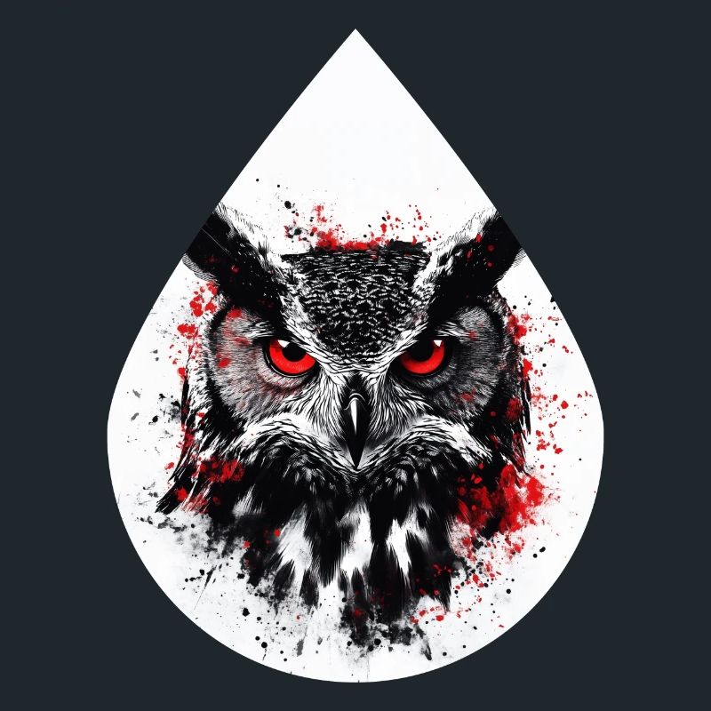 Trashpolka Eule Schwarz Rot