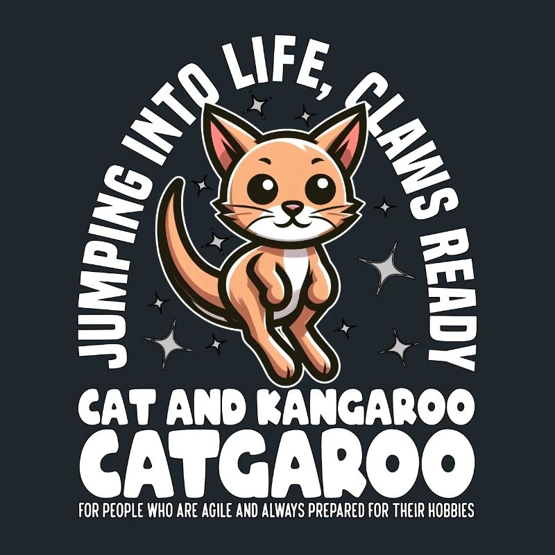 JUMPING INTO LIFE, CLAWS READY - CAT AND KANGAROO