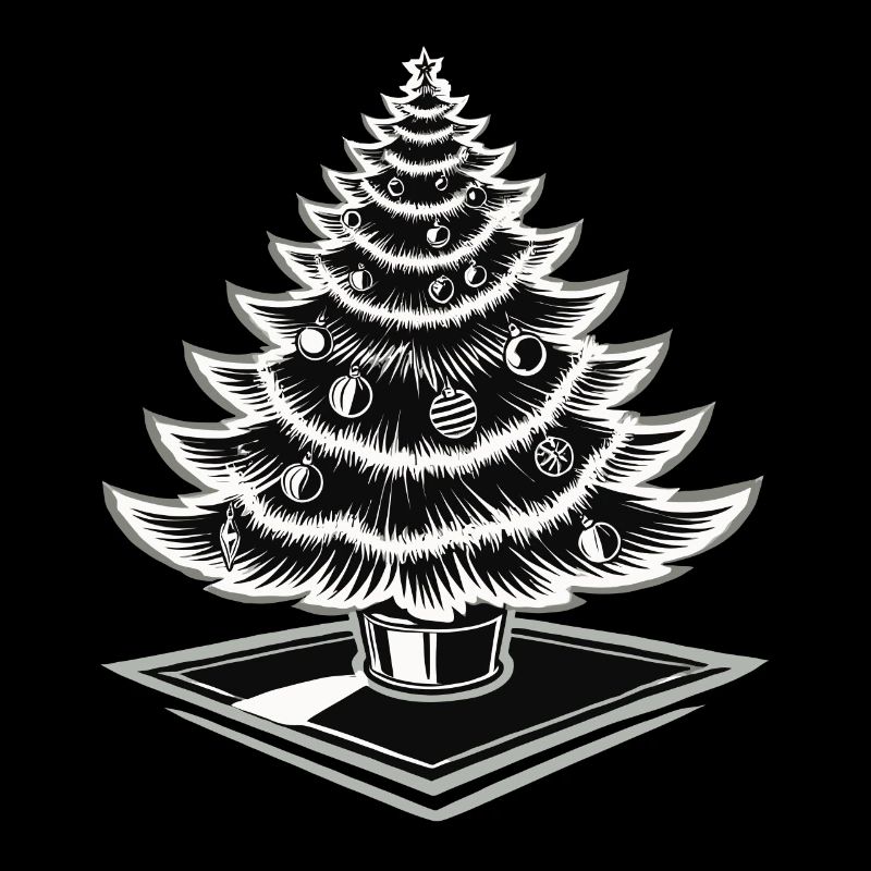 Christmas tree with baubles for festive