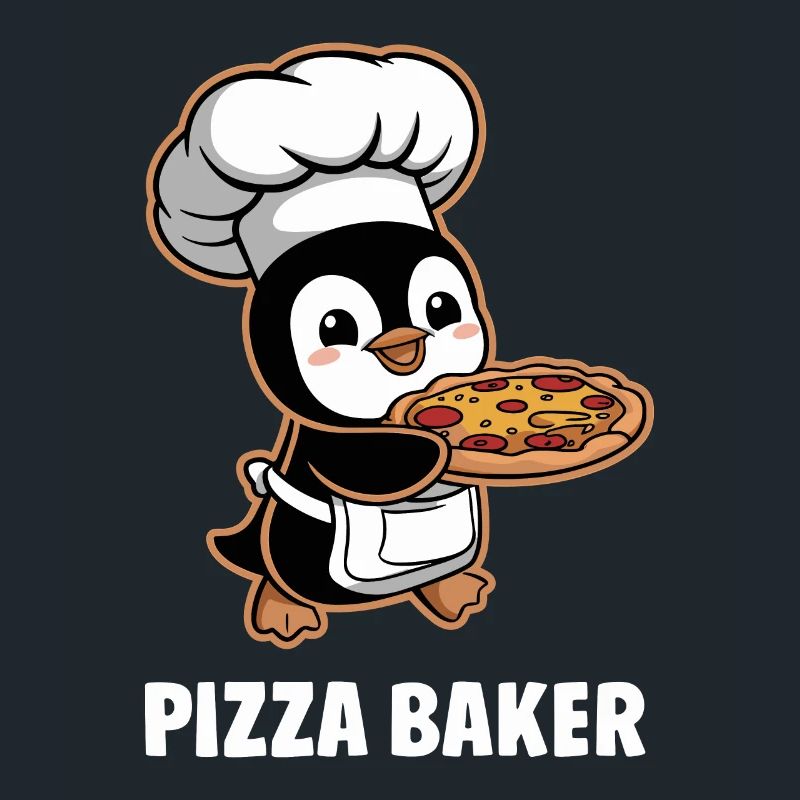 Pizza Baker Penguin Funny Chef