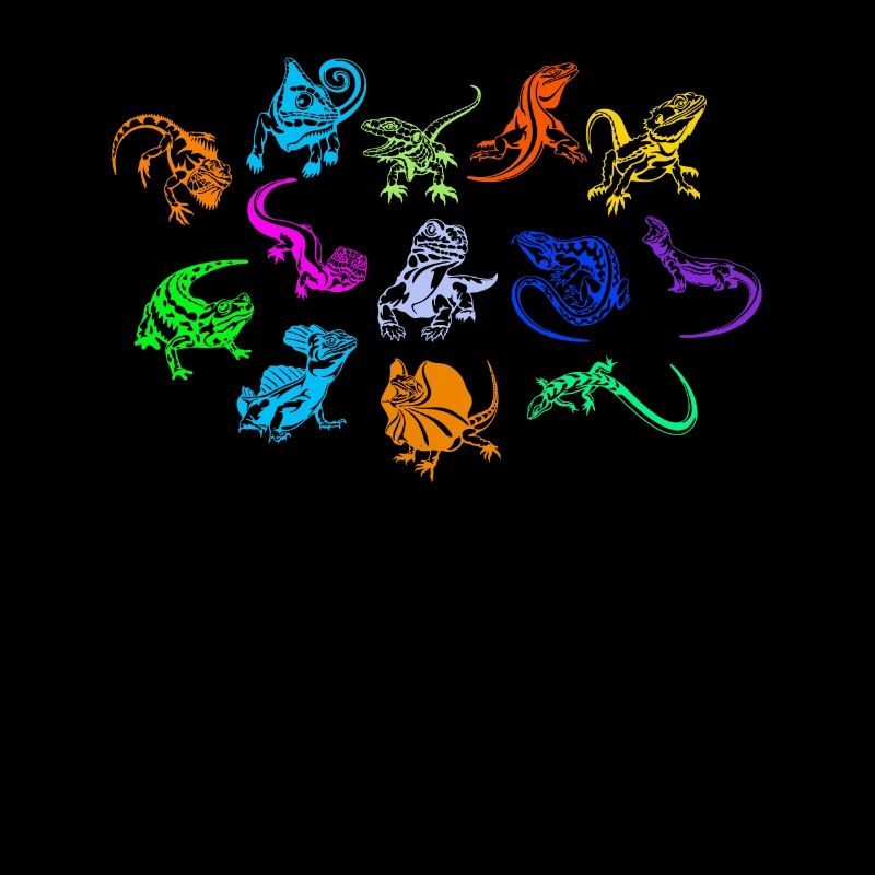 Colorful Reptile Collection Chameleon Lizard Geckos