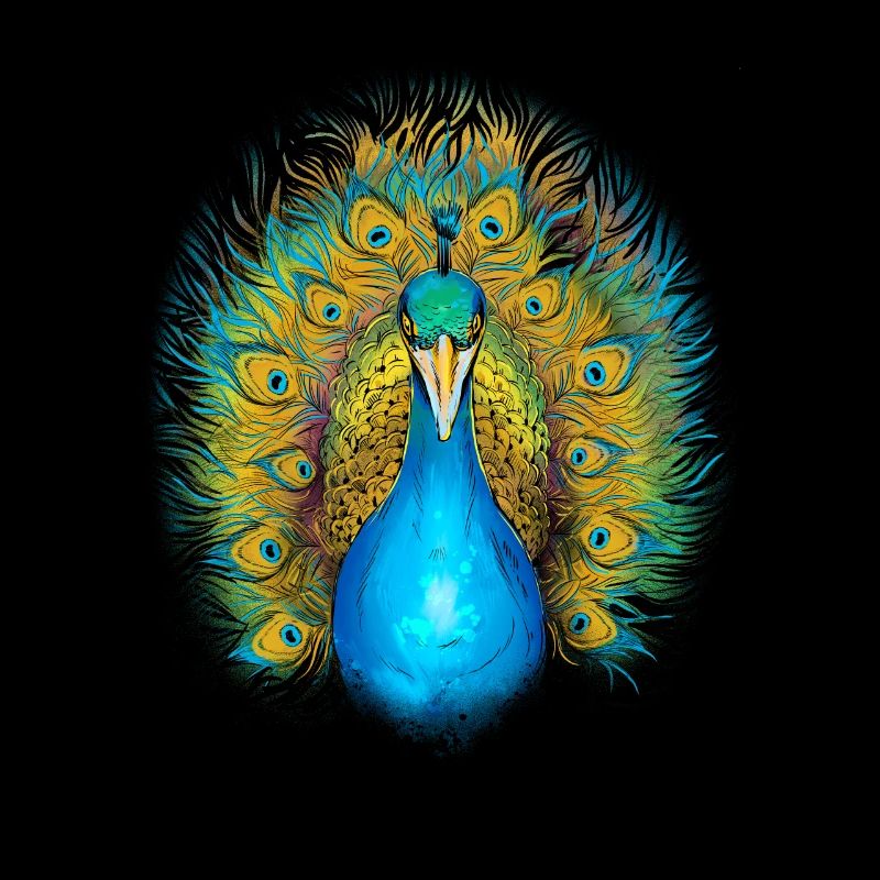 Majestätischer Pfau mit Prächtigen Farben in