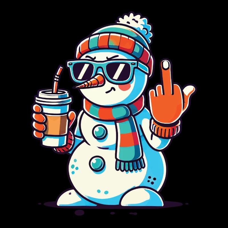 Cooler Schneemann Mit Kaffee Und Sonnenbrille