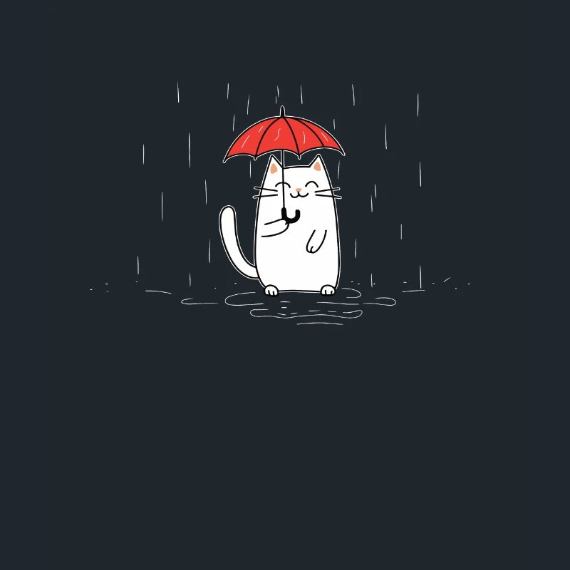 Chat avec parapluie