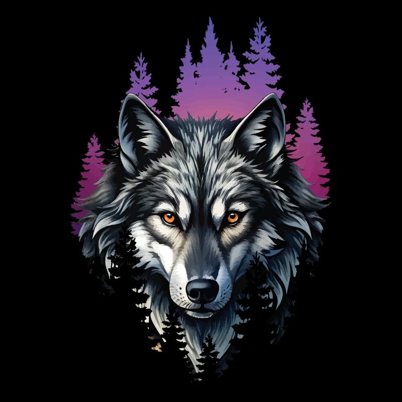 Wolf Liebhaber Wildtier Kunst Wolf Bunt Tier