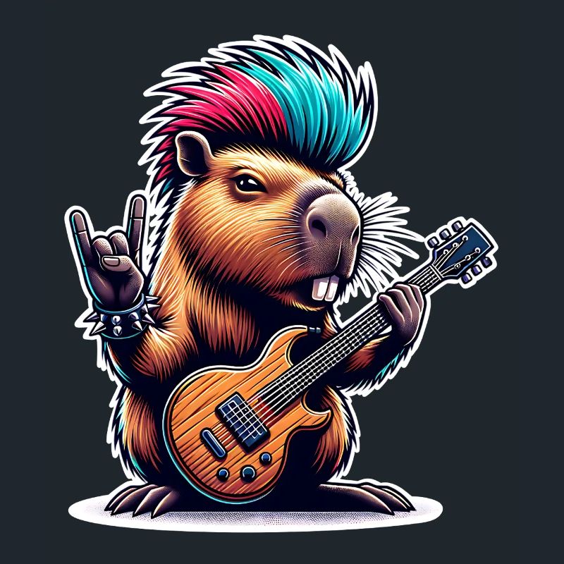 Capybara, guitariste de rock and roll