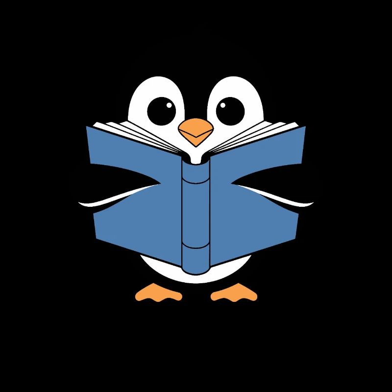 Penguin with book for reading enthusiasts