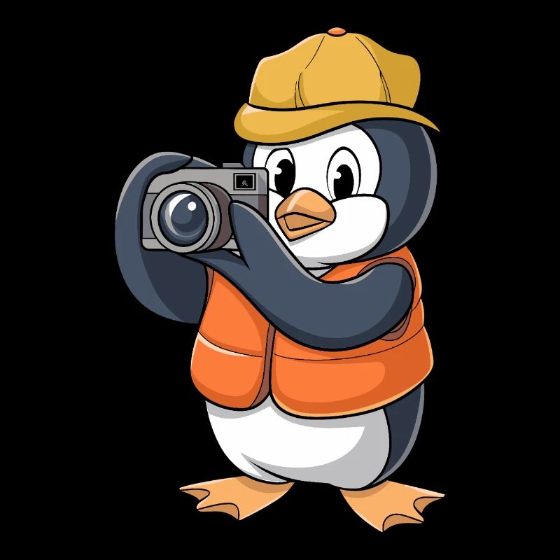 Fotografierender Pinguin Mit Kamera