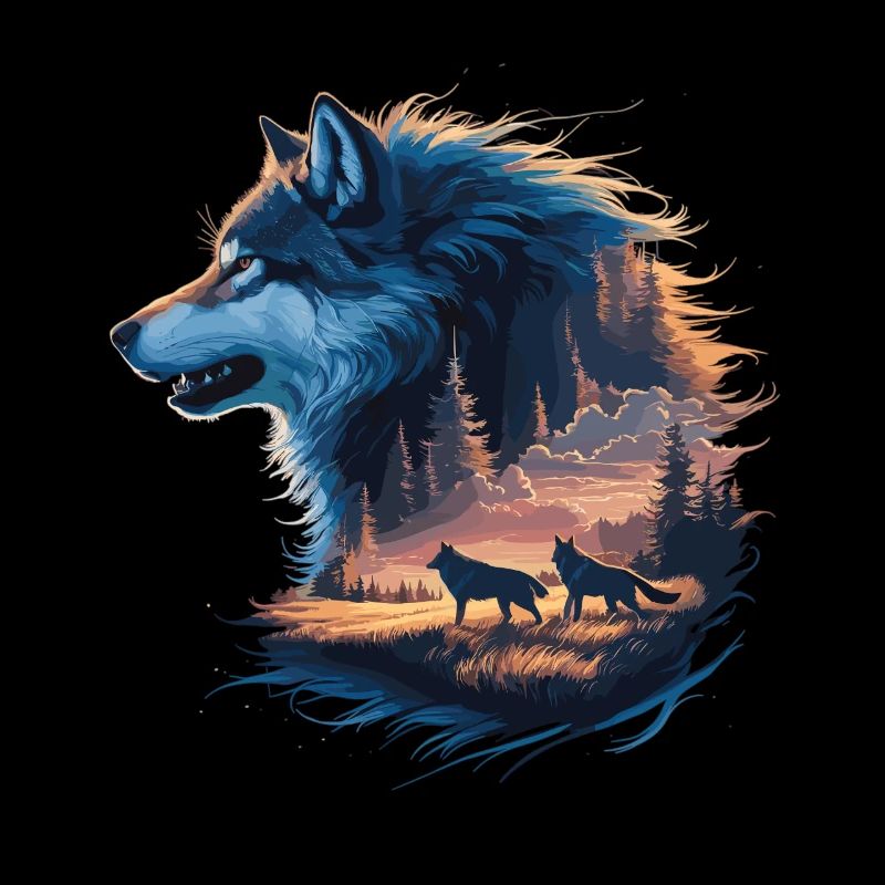 Wolf Pack in the Sunset – Mystical Wilderness