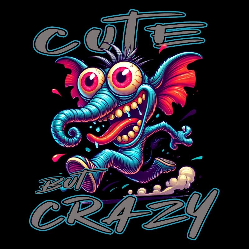 Cute but Crazy Elefant Comic Stil