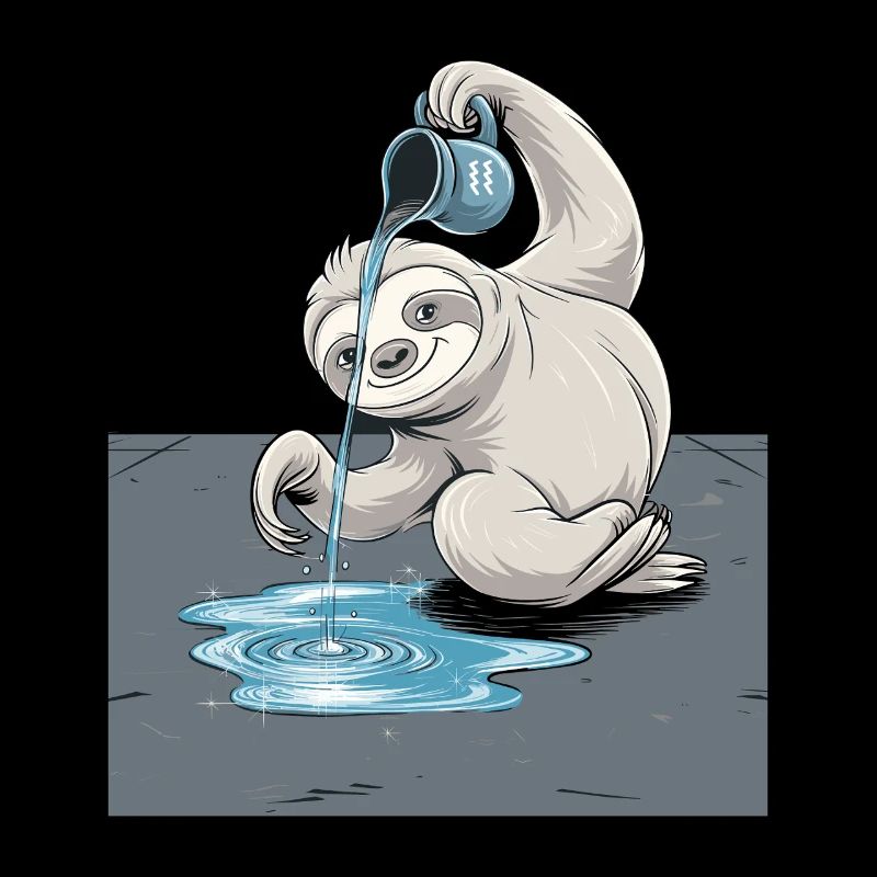 Wassermann Faultier Sternzeichen Illustration