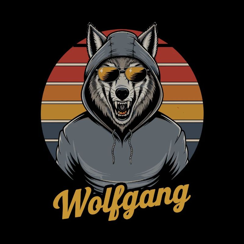 Wolfgang, le loup cool en sweat à capuche avec