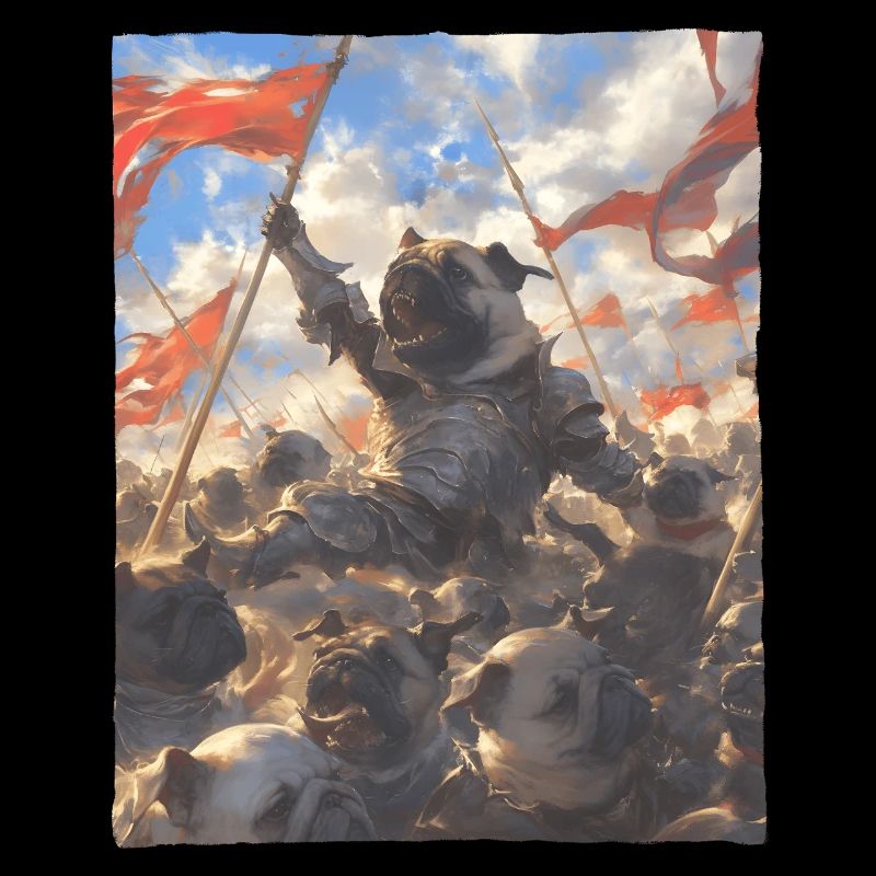 Epische Mops Revolution Kunstvolles Gemälde