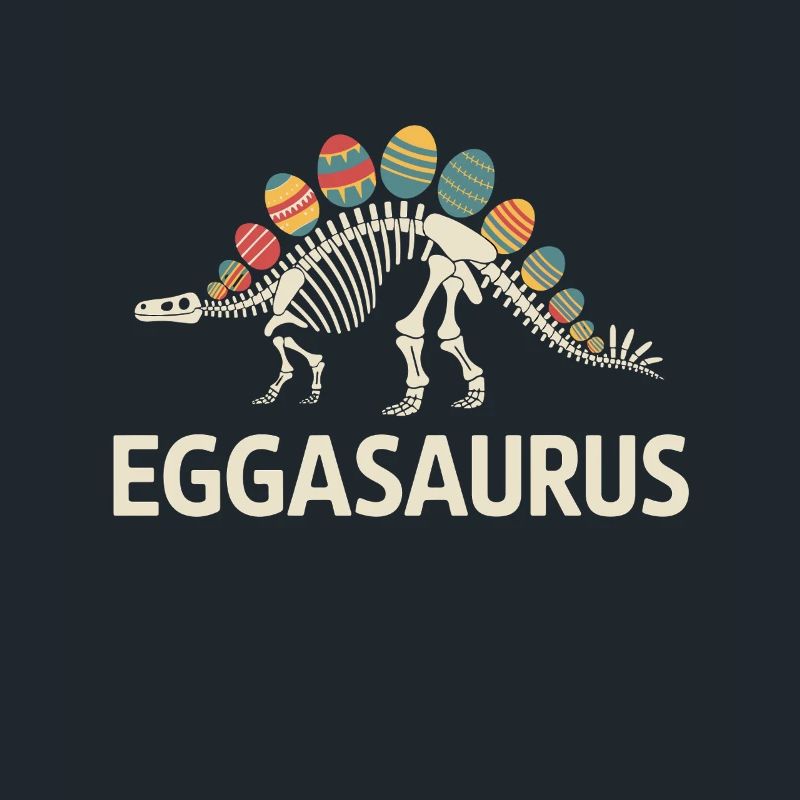Eggasaurus Dinosaur Skeleton with Easter Eggs