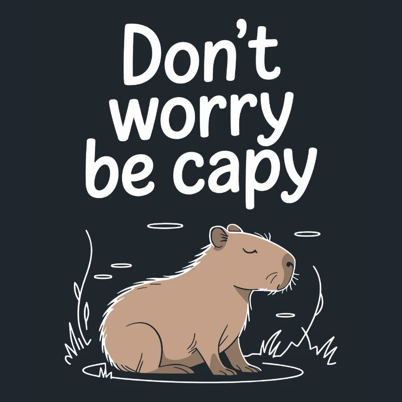 Capybara Dont Worry Be Capy Capybara Rodent