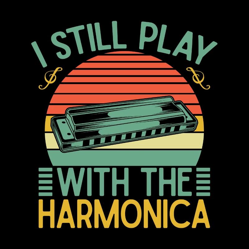 Funny Harmonica Player Still Play With Harmonica