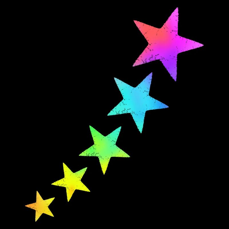 bunte Sterne in Regenbogenfarben