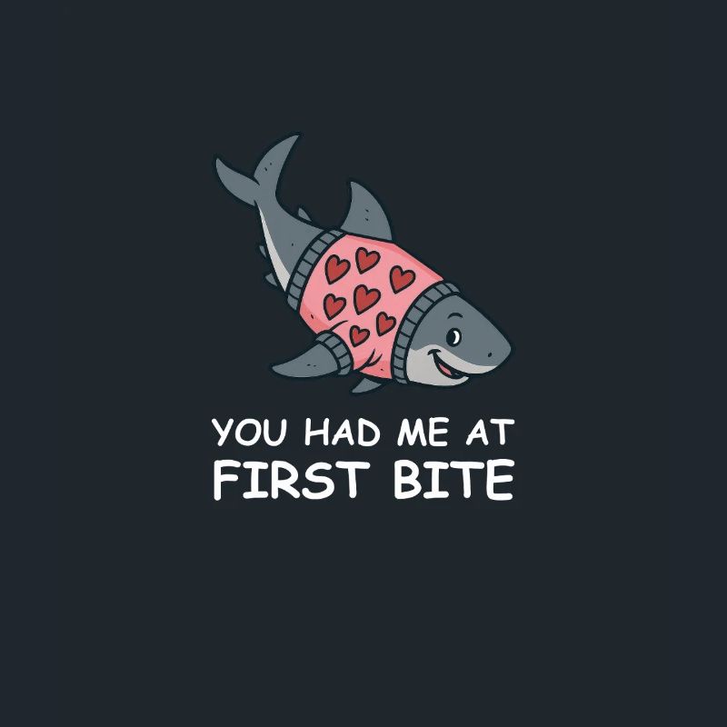Pull requin avec cœur – Vous m’avez eu à la première bouchée
