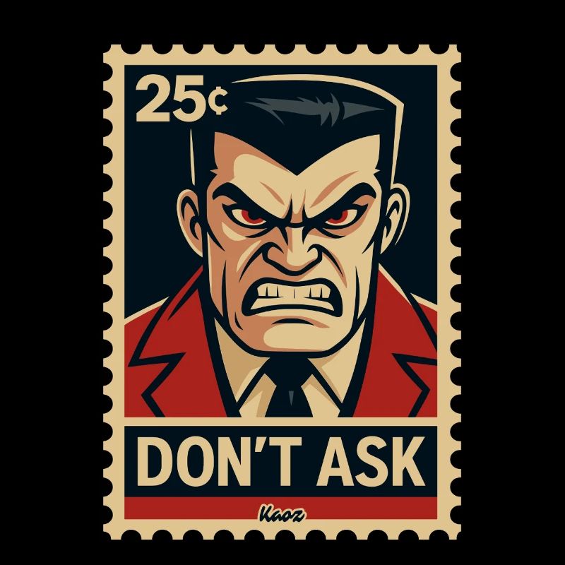 Wütender Typ Briefmarke: Frag nicht