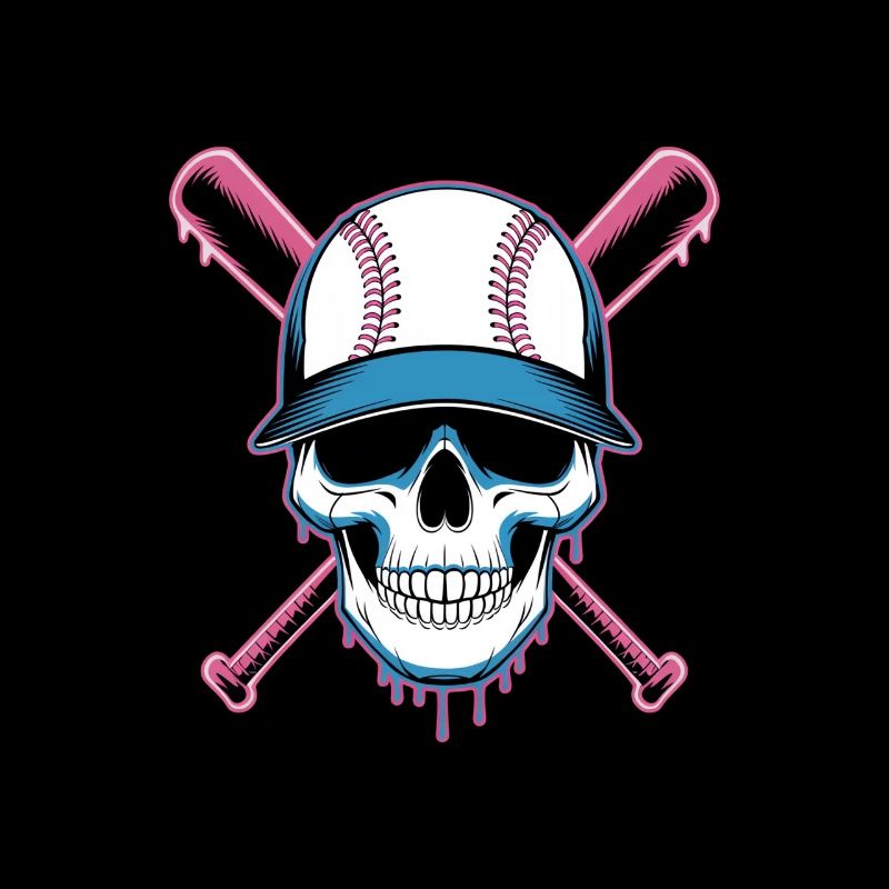 Baseball Skull Baseball Bat