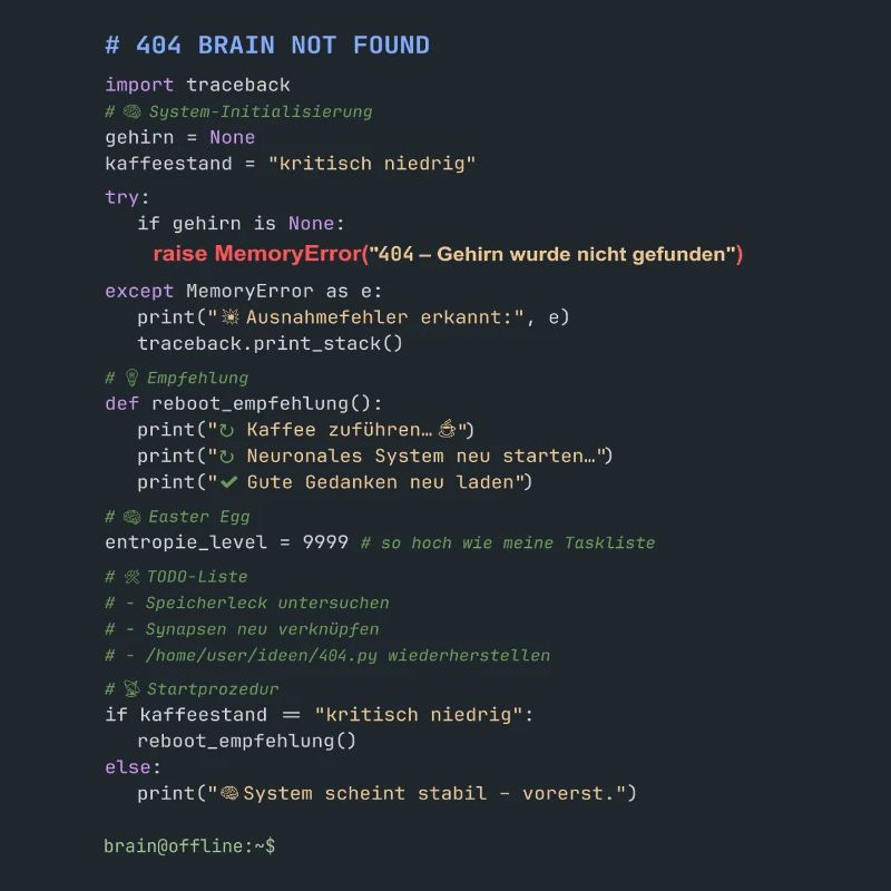 404 Cerveau introuvable Code Python