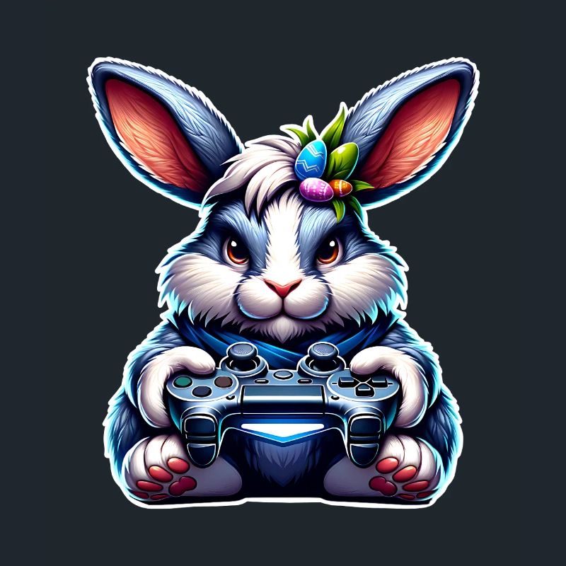 Bunny Rabbit Gamer Nerd de jeu