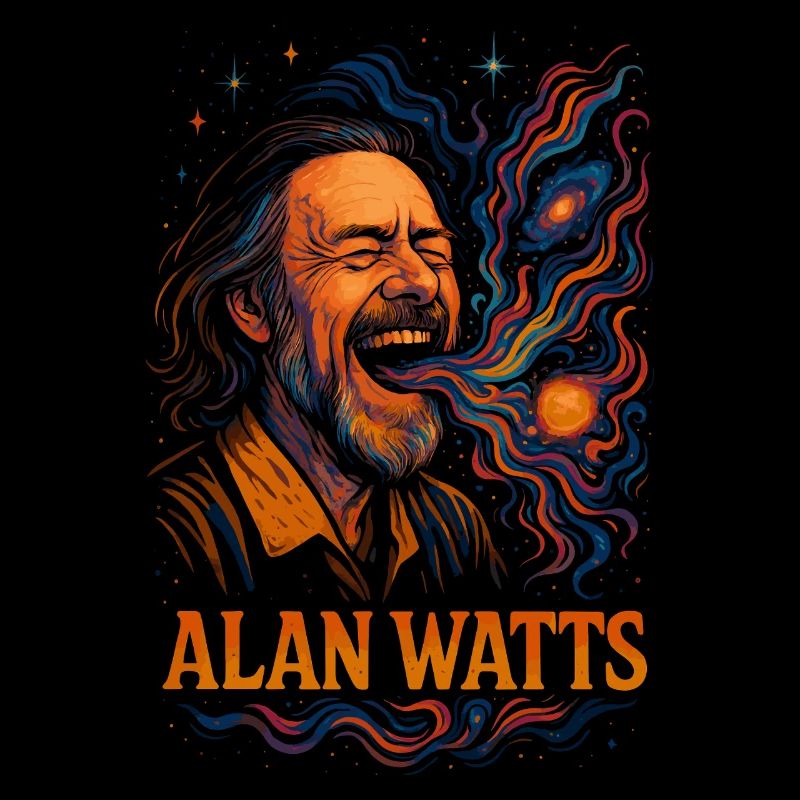 Alan Watts Cosmic Laugh Tee