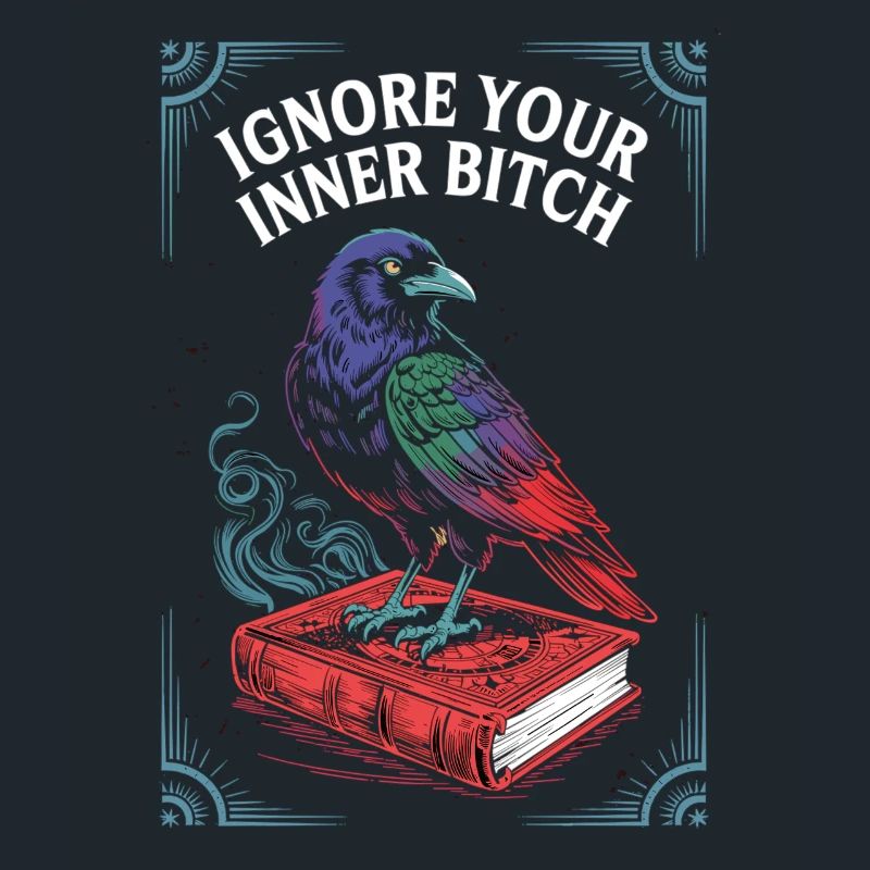 Tarot Raven sur Spell Book - Effronté Mindset Dire