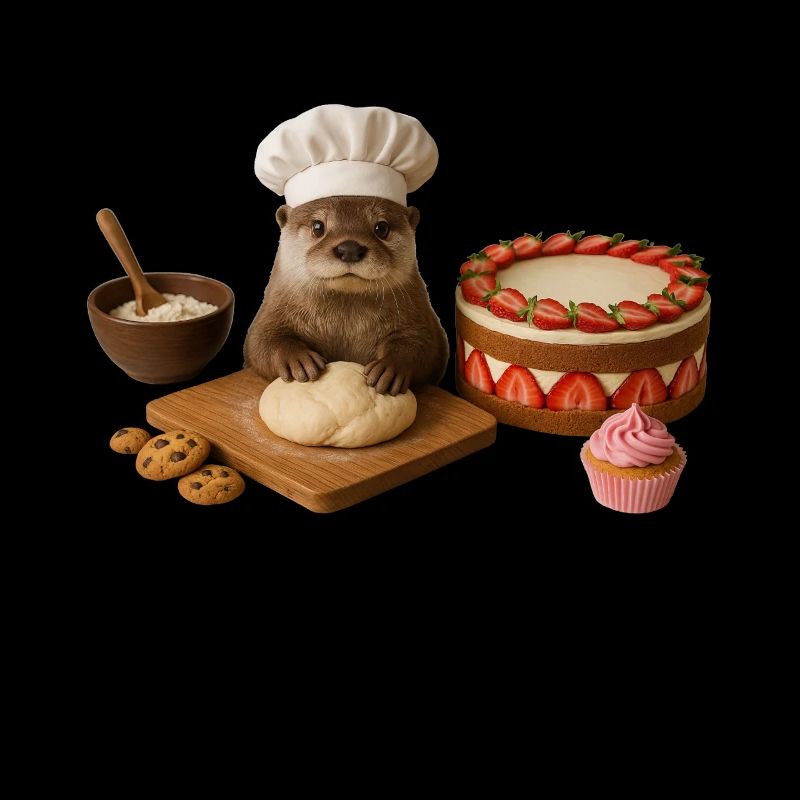 Otter Baking Cake Bread