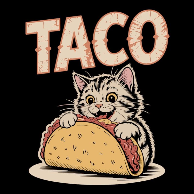 Verspieltes Taco-Kätzchen Design