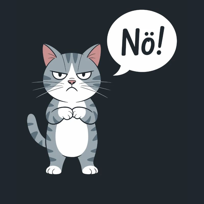 Non! Drôle de chat avec dicton